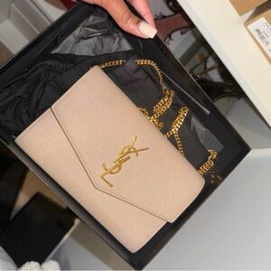 Saint Laurent Uptown Leather Wallet-On-Chain YSL (SOLD)